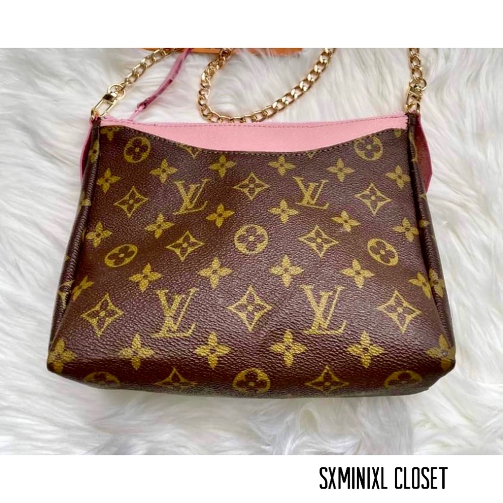 🌈🌸Customize Pallas Pochette🌸Authentic repurposed from monogram/pink leather - Picture 4 of 7
